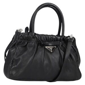 Prada authentic leather  Black Leather Shoulder Bag